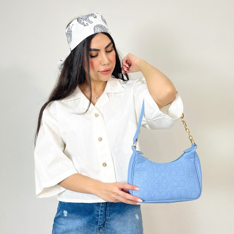 کیف دوشی زنانه طرح کوچ با بند زنجیری کد 1466