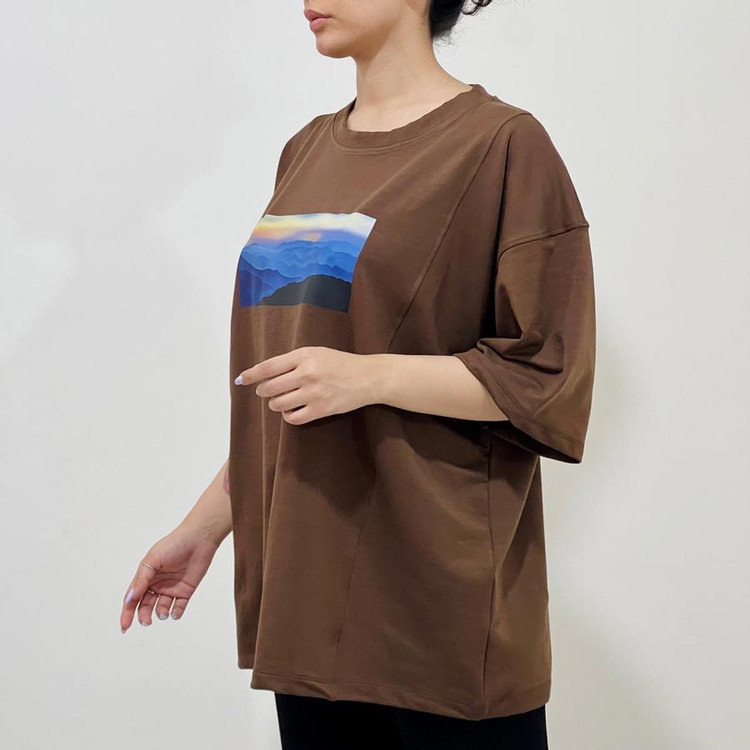 تیشرت باکسی چاپدار زنانه گلکسی کد 1355