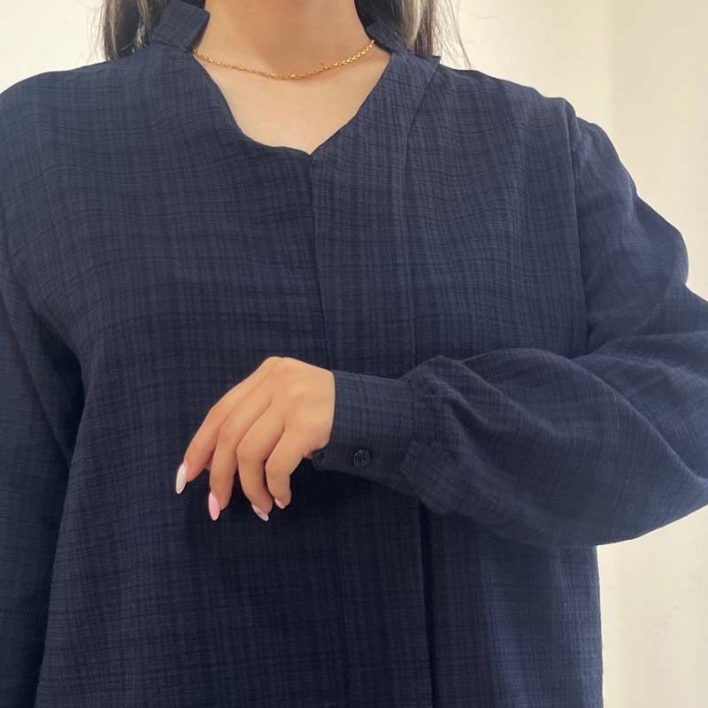 شومیز جلوبسته لینن زنانه کد 1349